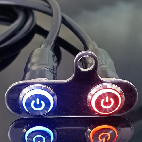 C type Short T Double Hole Motorcycle Pushbutton Switch 16MM Voltage 12-24V Motorcycle Modified Pushbutton Keypad