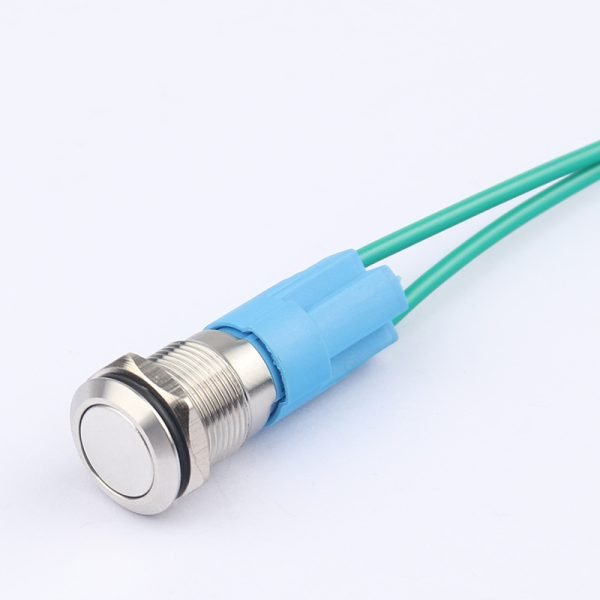 12MM Metal Pushbutton Switch Without Lamp Pushbutton Waterproof Latching Momentary with wire socket