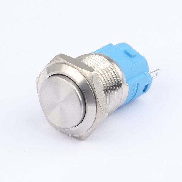 16MM Lampless Metal Pushbutton Switch Waterproof Pushbutton Self-Locking Self-Repeating High Head Flat Head