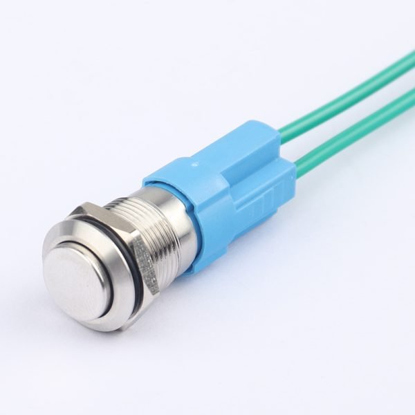 12MM Metal Pushbutton Switch Without Lamp Pushbutton Waterproof Latching Momentary with wire socket