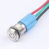 12MM Metal Pushbutton Switch with LED Power Symbol Waterproof Latching Momentary Socket Pushbutton with wire socket