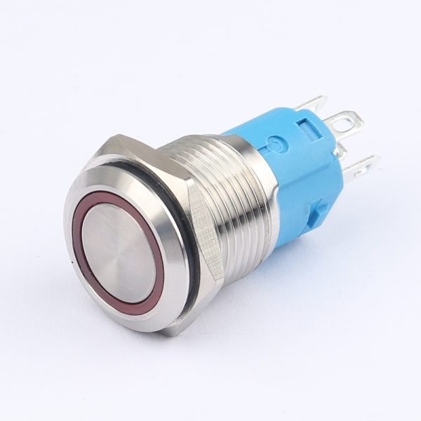 16MM LIGHTLESS METAL PUSH BUTTON SWITCH waterproof keypad self-locking self-recovery high head flat head ring light button