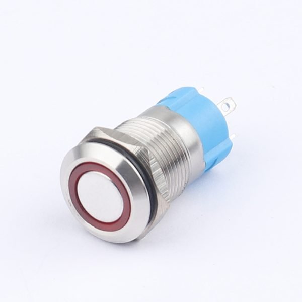 12MM Metal Pushbutton Switch with LED Halo Ring Waterproof Latching Momentary Pushbutton