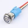16MM LIGHTLESS METAL PUSH BUTTON SWITCH waterproof keypad self-locking self-recovery high head flat head ring power light button with socket with cord