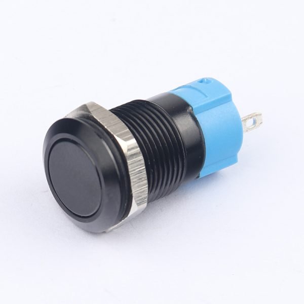 12MM Aluminium alloy Black Metal Pushbutton Switch Without Lamp Pushbutton Waterproof Latching Momentary Action