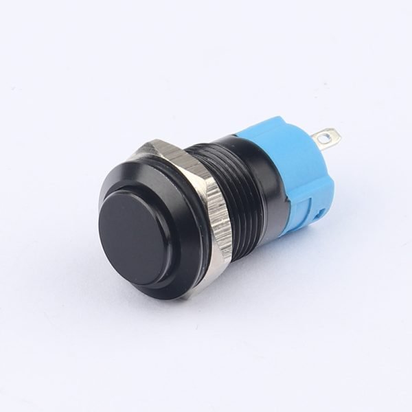12MM Aluminium alloy Black Metal Pushbutton Switch Without Lamp Pushbutton Waterproof Latching Momentary Action