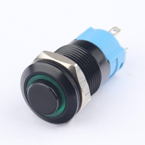 12MM  Aluminium alloy Black Metal Pushbutton Switch with LED Halo Ring Waterproof Latching Momentary Pushbutton