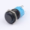 16MM Metal Pushbutton Switch Aluminum Oxide Waterproof Pushbutton Self-Locking Self-Returning High Head Halo Ring LED Black Pushbutton