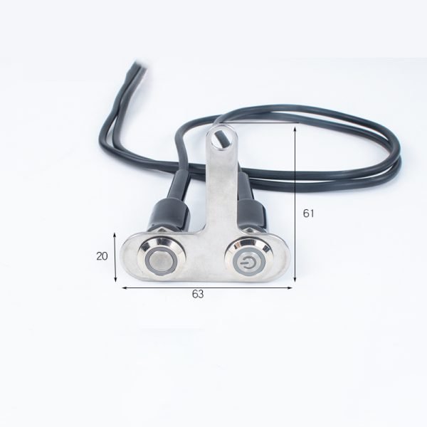 D type Long T Double Hole Motorcycle Pushbutton Switch 16MM Voltage 12-24V Motorcycle Modified Pushbutton Keypad