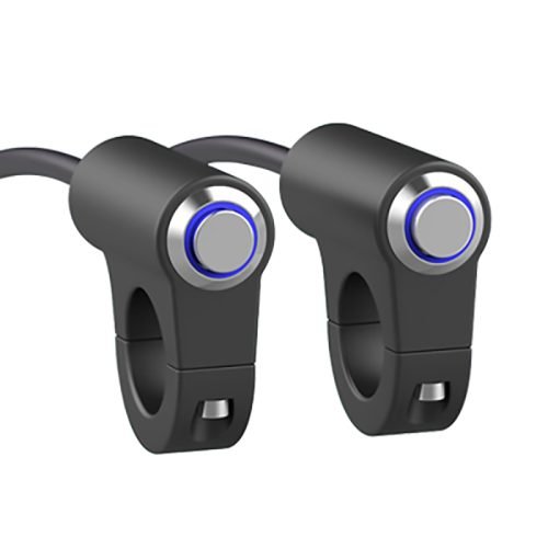 O type aluminum alloy black motorcycle metal push button switch 16MM voltage 12-24V motorcycle modification waterproof button keypad