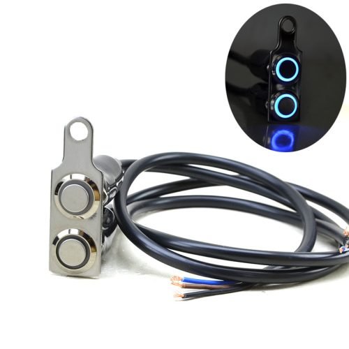 B type Straight Double Hole Motorcycle Pushbutton Switch 16MM Voltage 12-24V Motorcycle Modified Pushbutton Keypad