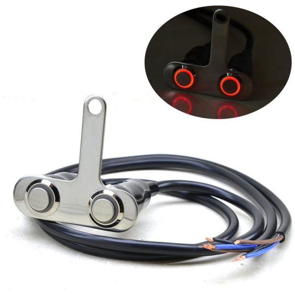 D type Long T Double Hole Motorcycle Pushbutton Switch 16MM Voltage 12-24V Motorcycle Modified Pushbutton Keypad