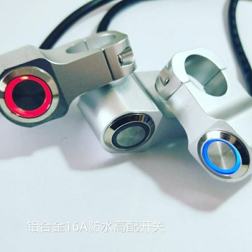 O1 type Aluminum Motorcycle Metal Pushbutton Switch 16MM Voltage 12-24V Motorcycle Modification Waterproof Pushbutton Keypad
