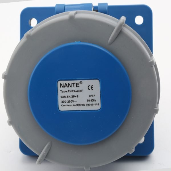 Flanged Socket 3P63A/3P125A IP67 Industrial Waterproof Concealed Socket FNP2-433F/FNP2-443F