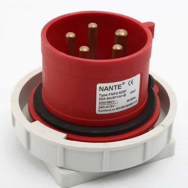 Flanged Plug 5P16A/5P32A IP67 Industrial Waterproof Concealed Plug FNP2-515F/FNP2-525F